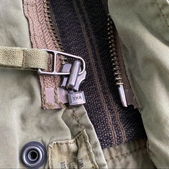 AEO Military Style Field Jacket Mens Medium Olive Green Cotton Blanket Lined - Picture 9 of 9